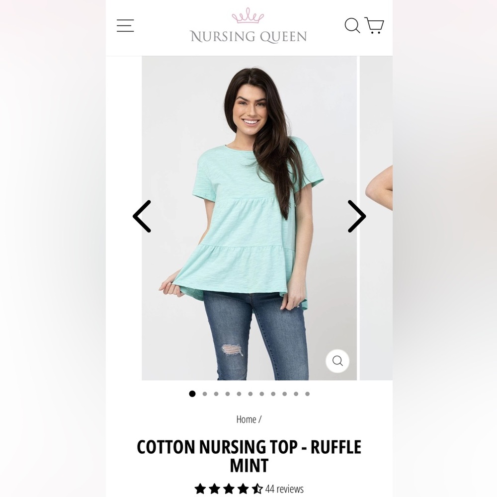 Nursing Queen Mint Ruffle Nursing Top small